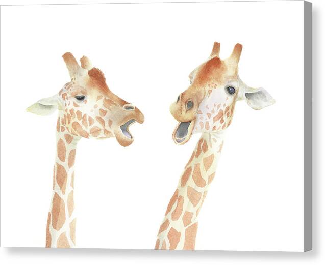 Giraffes Watercolor - Canvas Print