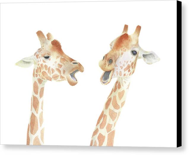 Giraffes Watercolor - Canvas Print