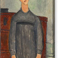 Girl Standing In Black Pinafore - Canvas Print