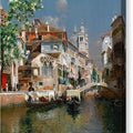 Gondolas On A Venetian Canal, Santa Maria Della Salute In The Distance - Canvas Print