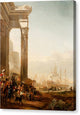 Harbour with Antique Ruins - Canvas Print