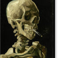 Head Of A Skeleton With A Burning Cigarette - Canvas Print
