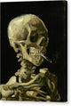 Head Of A Skeleton With A Burning Cigarette - Canvas Print