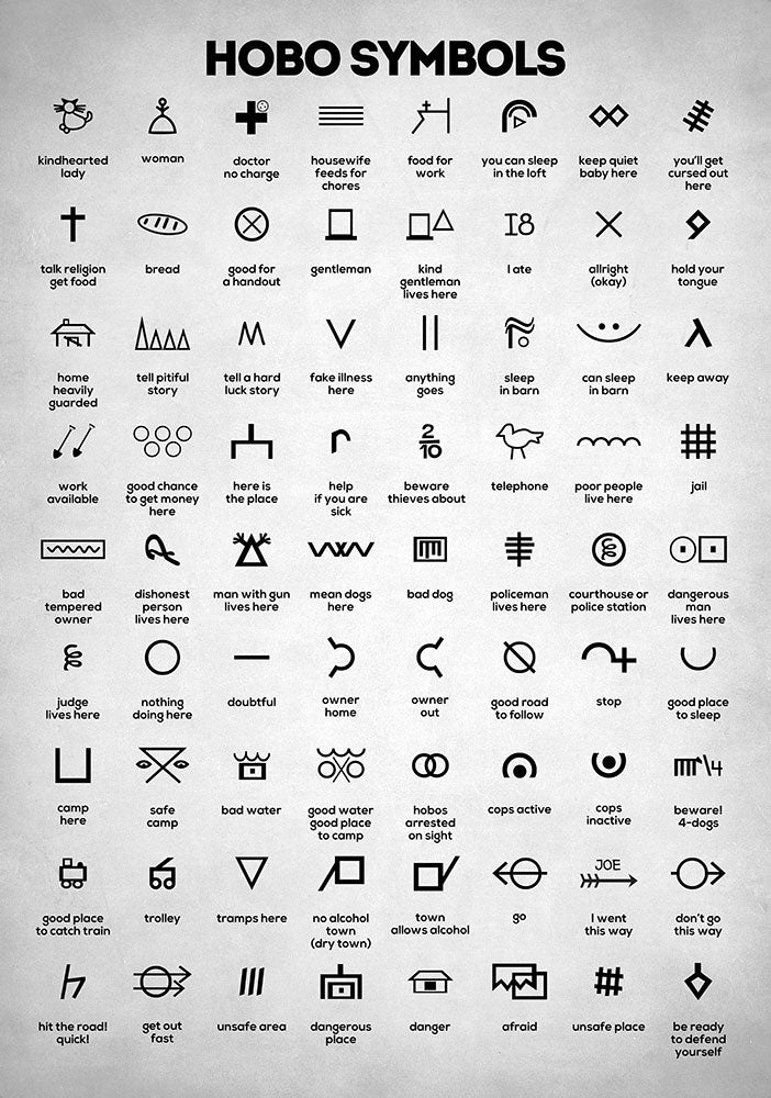 Hobo Symbols - Art Print | Zapista