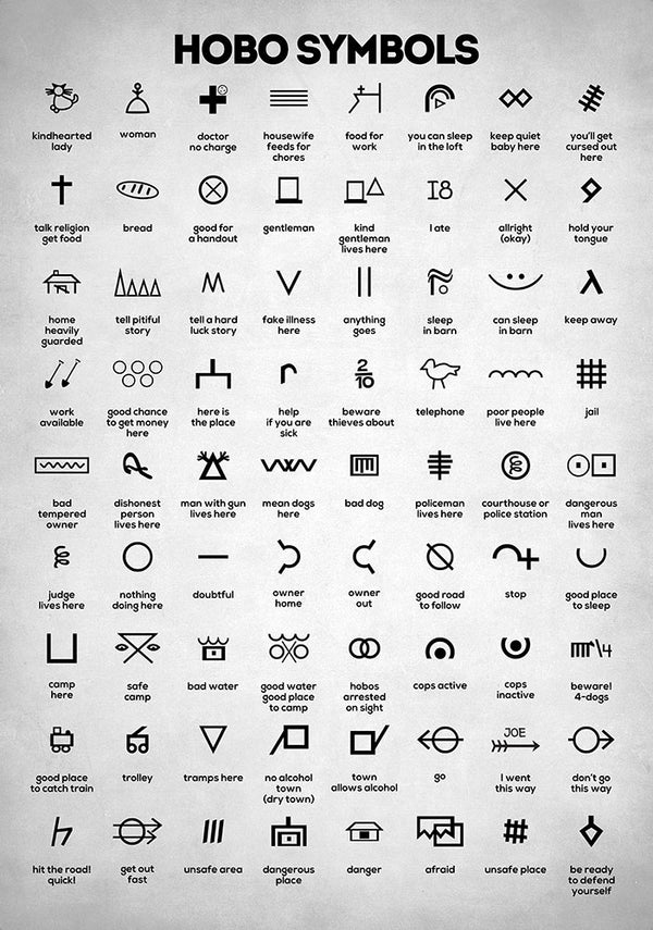 Hobo Symbols - Art Print - Zapista