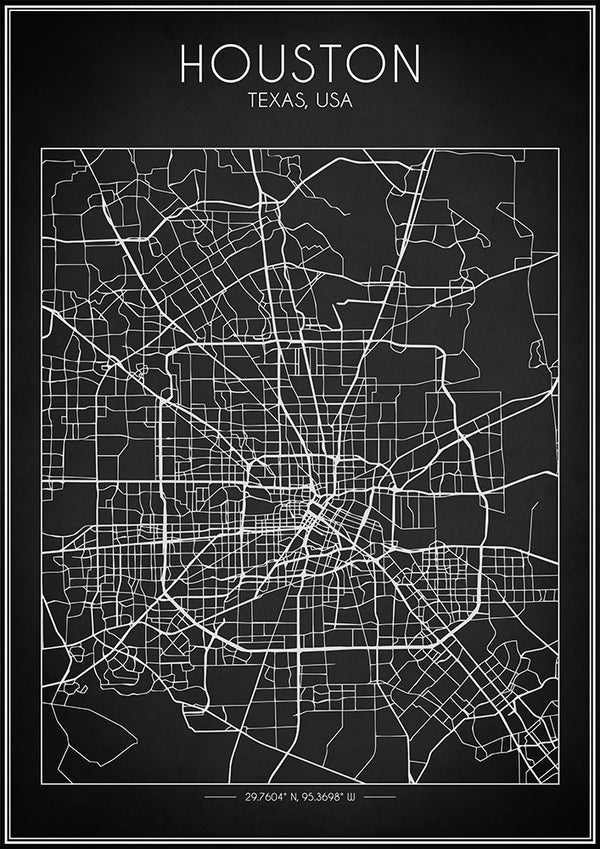 Houston Map - Art Print - Zapista