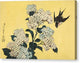 Hydrangea and Swallow - Canvas Print