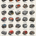 Iconic Car Engines - Art Print - Zapista