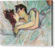 In Bed, The Kiss - Canvas Print