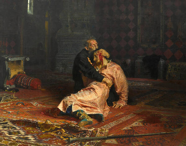 Ivan the Terrible and His Son Ivan by Ilya Efimovich Repin - Art Print - Zapista