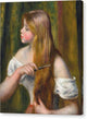 Jeune fille se peignant - Canvas Print
