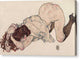 Kneeling Girl, Resting on Both Elbows - Canvas Print