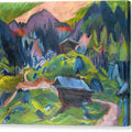 Kummeralp Mountain and Two Sheds - Canvas Print