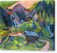 Kummeralp Mountain and Two Sheds - Canvas Print