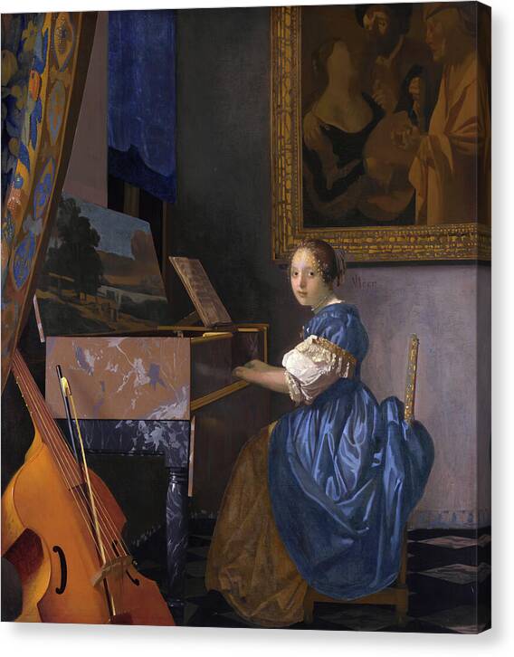 Lady Seated at a Virginal - Canvas Print
