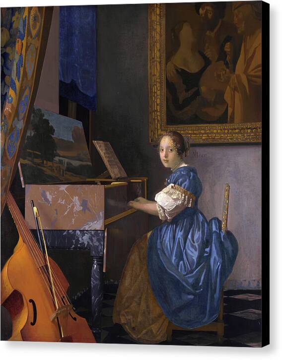 Lady Seated at a Virginal - Canvas Print