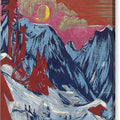 Langmatte bei Monduntergang - Canvas Print