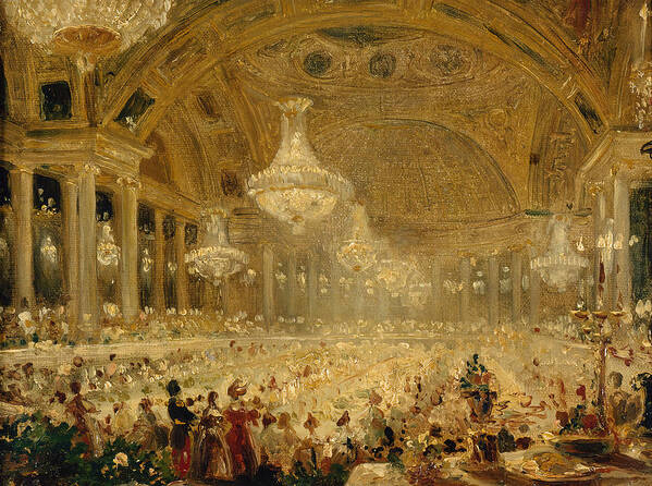 Le Banquet des dames dans la salle de spectacle des Tuileries - Art Print