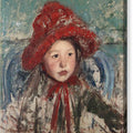 Little Girl in a Large Red Hat - Canvas Print