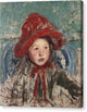 Little Girl in a Large Red Hat - Canvas Print