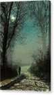 Lovers on a Moonlit Lane - Canvas Print