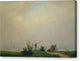 Meeresstrand mit Fischer - Canvas Print