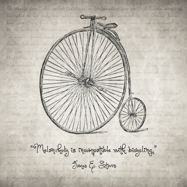 Melancholy is Incompatible with Bicycling - Art Print - Zapista