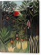 Monkeys and Parrot in the Virgin Forest - Canvas Print