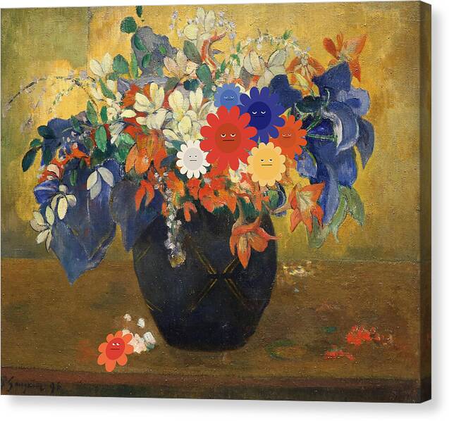 Moody Flowers - A Contemporary Twist - Canvas Print
