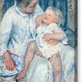 Mother About to Wash Her Sleepy Child - Canvas Print