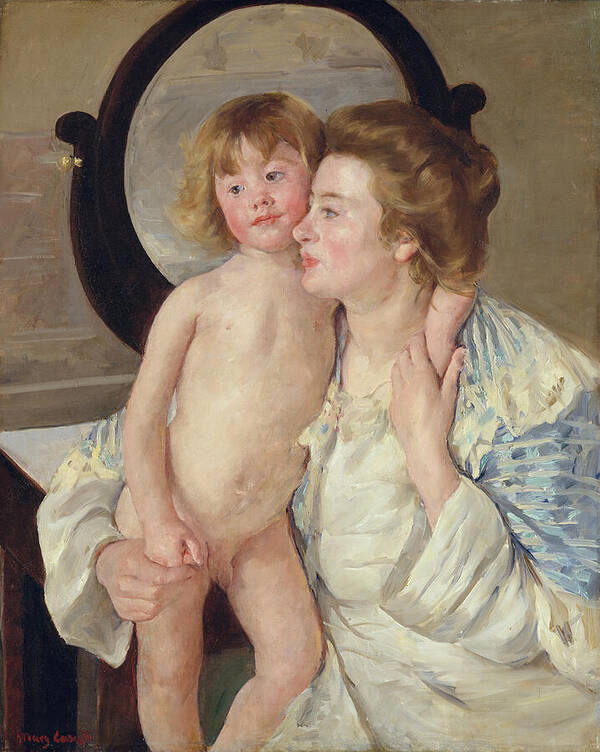 Mother and Child (The Oval Mirror) by Mary Cassatt - Art Print - Zapista