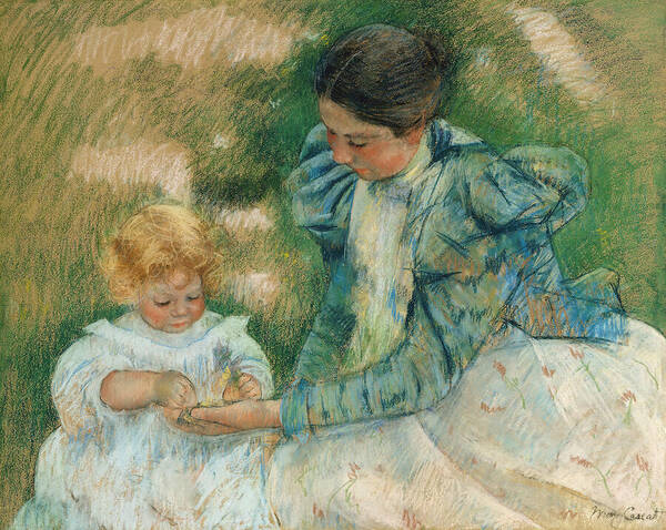 Mother Playing with Child by Mary Cassatt - Art Print - Zapista