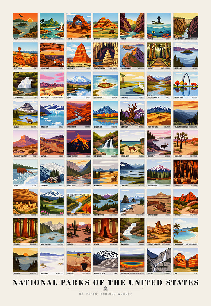 National Parks of the USA - Art Print - Zapista