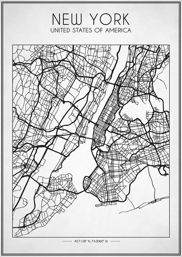New York City Street Map - Art Print - Zapista