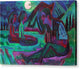 Night Moon, Accordion Player by Moonlight - Canvas Print