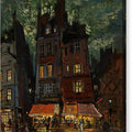 Nightlife on the Rue Venis, Paris - Canvas Print