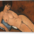 Nude on a Blue Cushion - Canvas Print