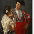 Offering the Panal to the Bullfighter - Canvas Print