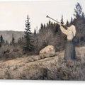 Op under Fjeldet toner en Lur - Canvas Print