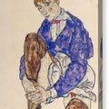 Portrait of the Artist's Wife Seated, Holding Her Right Leg - Canvas Print
