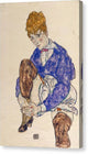 Portrait of the Artist's Wife Seated, Holding Her Right Leg - Canvas Print