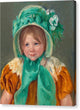 Sara in a Green Bonnet - Canvas Print