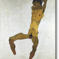 Seated Male Nude - Self-Portrait - Canvas Print