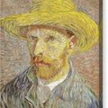 Self-Portrait with a Straw Hat - Canvas Print