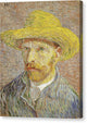 Self-Portrait with a Straw Hat - Canvas Print
