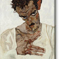 Self-Portrait With Lowered Head - Canvas Print