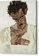 Self-Portrait With Lowered Head - Canvas Print