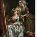 Self-Portrait with Two Pupils - Canvas Print