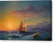 Ship at Sunset off Cap Martin - Canvas Print