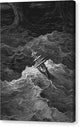Ship in Stormy Sea - Canvas Print